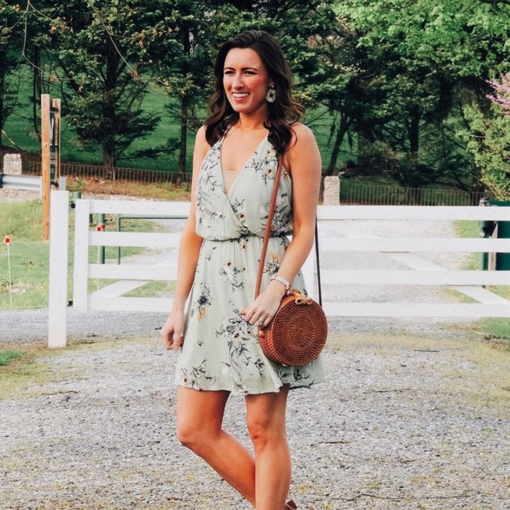 Mint Green Floral Dress